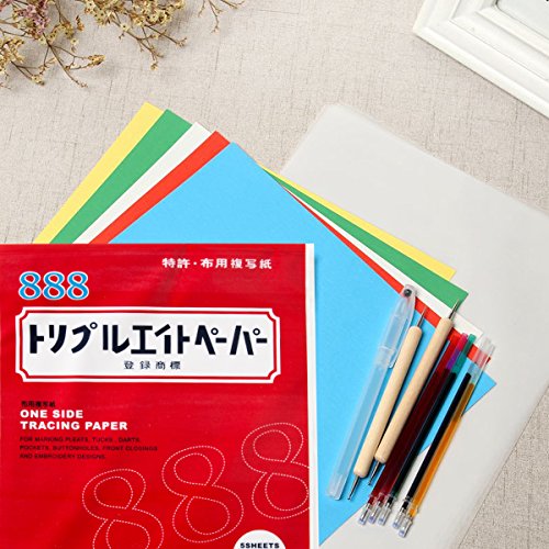 5 Pcs Transfer Paper,Carbon Water-Soluble Tracing Paper 11"×9",Transfer Pattern on Cloth, Fabric,Canvas,Paper for Home Sewing Cross-Stitch Paint