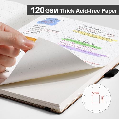 AHGXG Dotted Journal, 120 GSM Paper, 96 Pages, B5 (7.6'' X 10'') - color: Black, style: B5-Dotted-120G