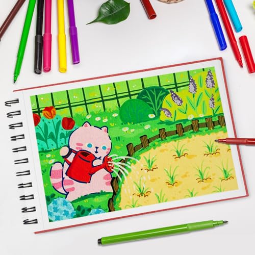 8.3" x 5.8" Hardcover Sketchbook,Top Spiral Bound Mixed Media Sketch Pad,60 Sheets 92lb/150 GSM Acid-Free Drawing Paper,Small Travel Artist Journal Notebook for Adults Beginners,Art Supplies.Red - color: 150gsm-bright white paper red