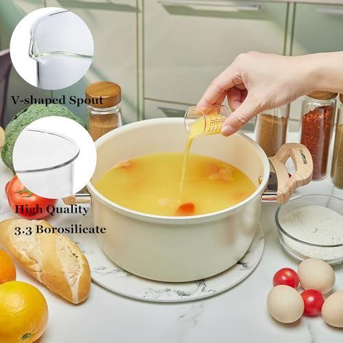 High Borosilicate Glass Measuring Cup-V-Shaped Spout,Glass Measuring Beaker for Kitchen or Restaurant, Easy to Read, 30 ML (1 Oz)-Pack of 2 - size: 30ml (1oz) - Pack of 2