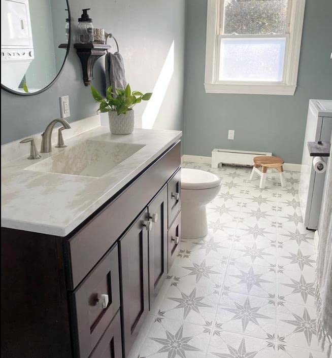 2pcs Reusable Tile Stencils 12 x 12 Inch Template for Painting Floor Cement Wall Furniture Wood DIY Home Décor Art Craft - size: 12x12 inch
