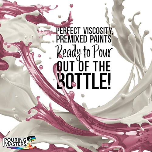 Pouring Masters Rose Pink Metallic Pearl Ready to Pour Acrylic Pouring Paint - Premium 32-Ounce Pre-Mixed Fluid Acrylic Paint - Fluid Art Supplies for Canvas, Wood, Paper, Tile & Rocks - color: Rose Pink Metallic Pearl, size: 32 Fl Oz (Pack of 1)