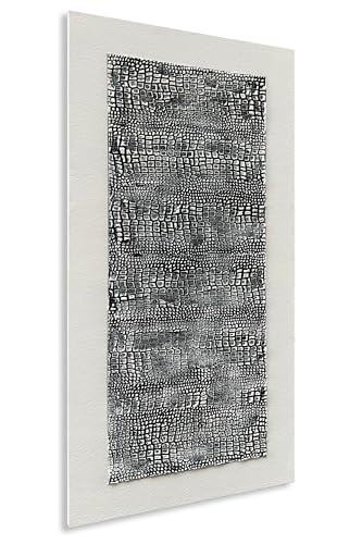 NANKAI Art Hand-Painted Crocodile Skin Texture Art Oil Painting, Black and White Abstract Wall Decoration Art Suitable for Home and Office Wall Decoration. 48x24 inches - color: Nkhb383