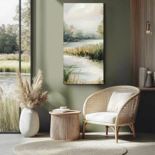 PHOENIX 18x36 Inch 2 Pack Gallery Canvas - 1.5 in Thick Extra Large Long Canvases for Painting - Deep Edge 100% Cotton 11 Oz. Gesso Primed White Blank Professional Canvas Oil & Acrylic Paints - size: 18"x36", style: Gallery