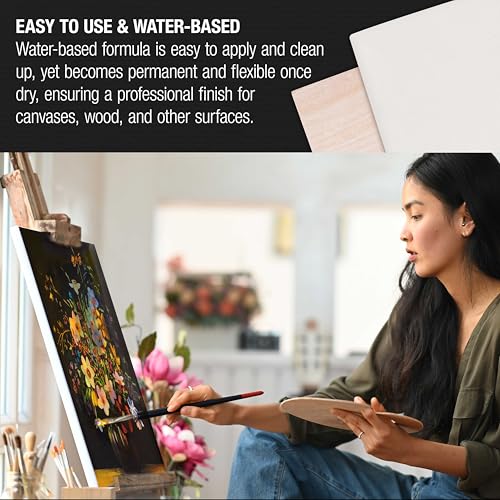 U.S. Art Supply Black Gesso Primer - 16.9oz (500ml) for Oil & Acrylic Paint - Superior Coverage, Canvas Prep, Mixable White Gesso Paint Artists - color: Black