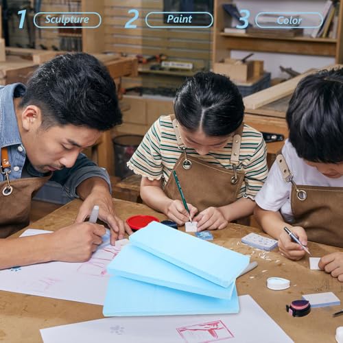 BESPORTBLE Blue XPS Foam Boards - 6Pcs 12x4x0.8 Inch High Density Extruded Polystyrene Sheets - Rigid Base for DIY Craft Diorama Railway Modeling Terrain Sculpting