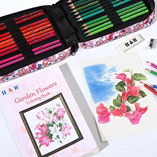 H & B 72 Colored Soft-core Coloring Pencils Set, Carry a Portable Storage Drawing Bag, Coloring and Art Supplies Gift for Artists Adult Children Beginners - style: 72Count (Pack of 1)