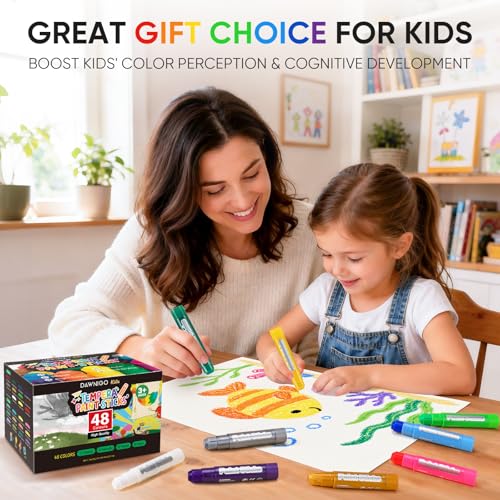 48 Colors Tempera Paint Sticks,Washable Paint Sticks for Kids,Non-Toxic,90s Quick Drying, Allergen Free and High Coverage Solid Tempera Paint Stick,Ideal Gifts for Kids and Toddlers - color: 12 Classic+12 Metallic+12 Pastel+12 Neon