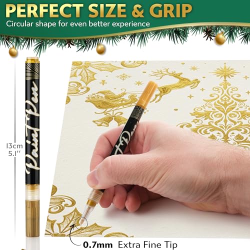 Stylo Christmas Paint Pens, 4 Acrylic Paint Markers Red Green Gold White - color: Red, Green, Gold, White