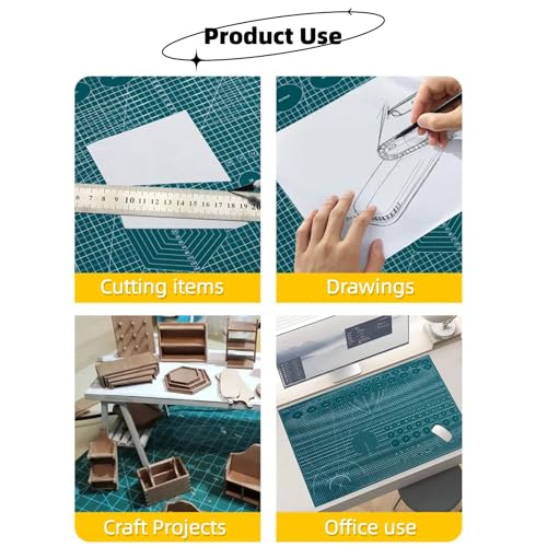A5 Self-Healing Cutting Mat, Small Cutting Mat, Professional Double Sided Durable Cuttings Mats, Great for Hop Scrapbooking, Quilting, Fabric, Sewing Craft Projects (Green, A5) - color: Green