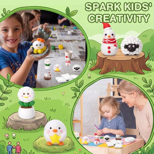 VioraWhite 100 Pcs Air Dry Clay Bulk Modeling Clay for Kids Lightweight Foam Modeling Clays DIY Molding Clays for Kids Adults Crafts Gifts School Project Supplies (White) - color: White