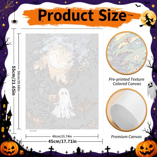SUJINMEI Halloween Paint by Numbers Kit for Adults Without Frame 16X20 inch | Ghost Adult Paint by Number Kits on Canvas, Halloween Painting by Numbers for Adults, Acrylic Paints for Home Wall Decor - color: MT23075-US