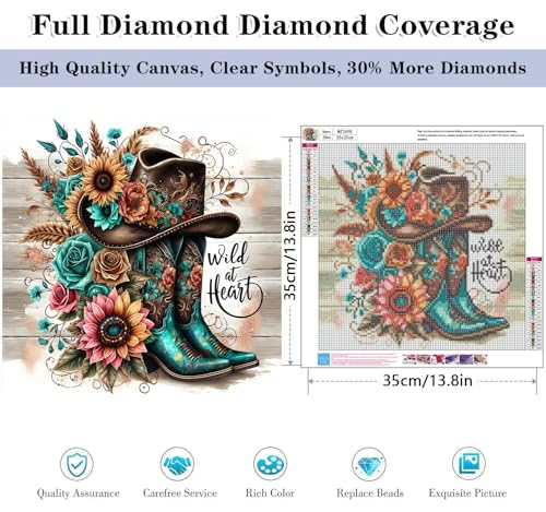 HHMATITS Boots Diamond Art Kits for Adults 14X14IN - color: Boots