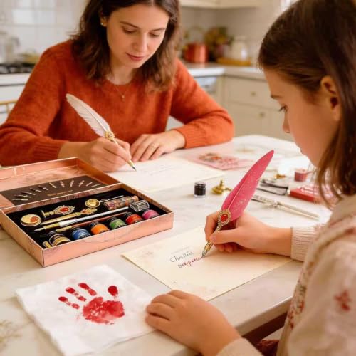Calligraphy Pens Set,16PCS Wax Seal Gift Kit(Burgundy) - color: Burgundy
