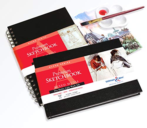 Stillman & Birn Alpha Series Hardbound Sketchbook, A4 (8.25" x 11.75"), 150 GSM (Heavyweight), White Paper, Medium Grain Surface - size: A4 (8.25" x 11.75") 150 gsm (Heavyweight)