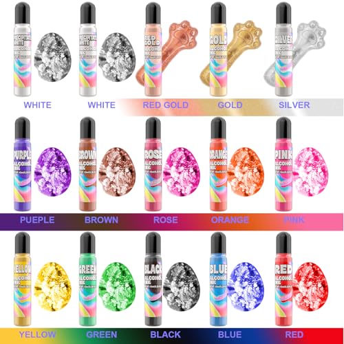 Alcohol Ink Set - 15 Colors Alcohol Inks for Resin, Highly Concentrated Alcohol Based Ink Epoxy Resin Dye, Alcohol Inks for Painting, Glass, Tumbler Making, Petri Dish, Coaster - 0.35oz Each