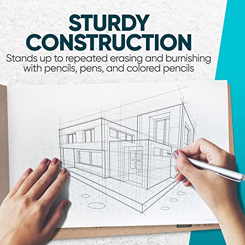Koala Tools | Drawing Perspective (1 and 2-Point) Large Sketch Pad (3 Point - 11 x 17) - size: 3 Point - 11 x 17