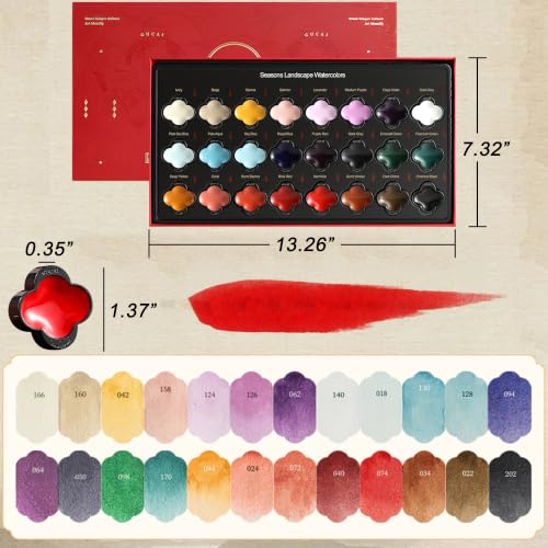 rubens Watercolor Paint Set 24 Colors, Professional Pigment-Rich Water Colors for Adults, Premium Art Supplies Kit, Gift for Artists, Beginners & Students - color: 24 Color, style: III