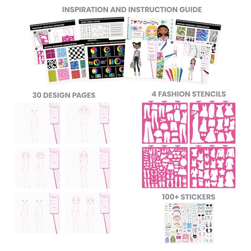 Fashion Angels I Love Fashion Sketch Portfolio | Includes Sketch Pad with Stencils & Stickers, Design Sketch Book for Girls, Ideal Drawing Kit for Kids - color: I Love Fashion