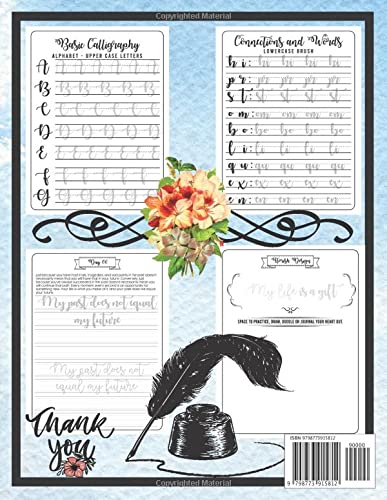 The Complete Guide To Modern Calligraphy: Easily Learn Calligraphy Techniques With a Step-by-Step Guide. Learn letters from A to Z (monoline and ... for Beginners | Practice Worksheets |