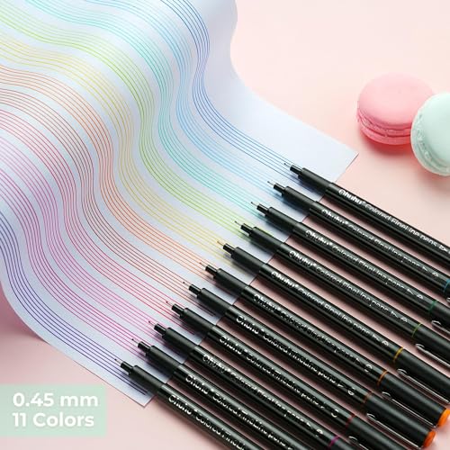 Ohuhu Colored Fineliner Pens 18 Pack and Ohuhu Art Sketchbook