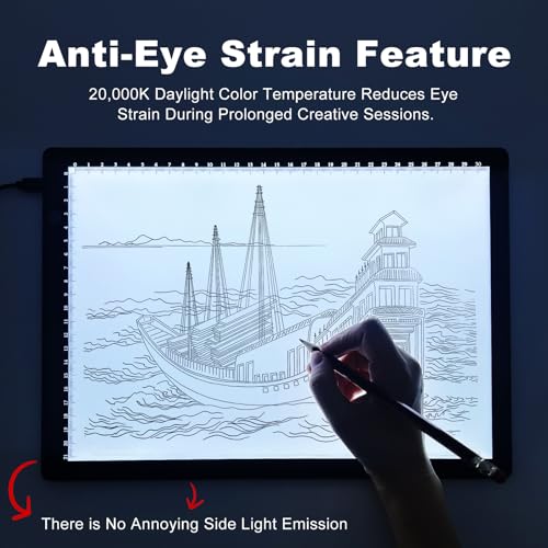 A4 LED Copy Board Tracing Light Box, USB Power LED Trace Light Pad - color: A4-21C-black
