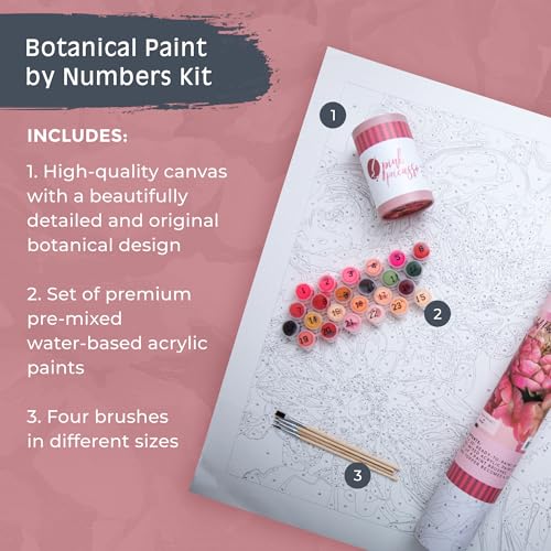 Pink Picasso Paint by Number Kit, for Adults & Teens,16x20, Petal Power - color: Petal Power