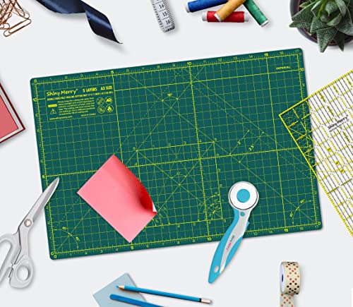 Self Healing Cutting Mat A3 12"x 18" Double Sided Green Mat - color: Green, size: A3 (12" x 18")