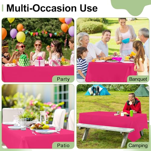 misaya 6 Packs Plastic Table Cloth Hot Pink Disposable Tablecloth - color: Hot Pink, size: 54" X 108"