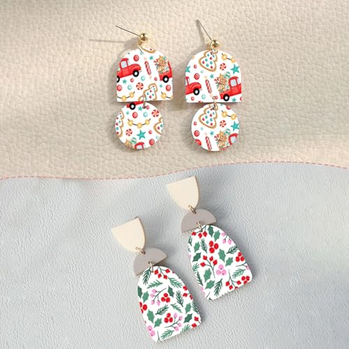10 Pcs Christmas Clay Transfer Paper for DIY Earrings, Xmas Gift Cars Candy Double-Sided Water Clay DIY Mold, Disposable Clay Transfer Sheets for DIY Jewelry Making Decor Craft Supplies 5.82X3.93 in - color: Christmas Cars
