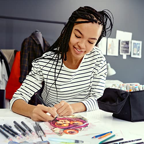 ARTEZA Real Brush Pens, 48 Colors, Watercolor Pens and Drawing Markers with Flexible Nylon Tips, Bonus Water Brush for Coloring, Sketching, Lettering and Art Journaling - size: 49
