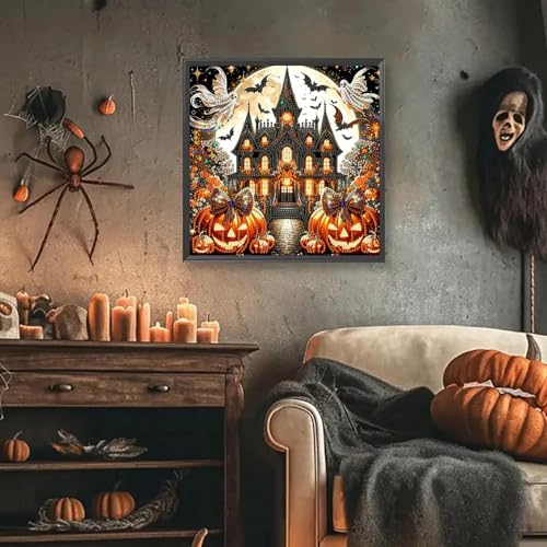 ARPADAMO Halloween Diamond Art Kits for Adults Ghost Castle 12x12in - color: DP04089
