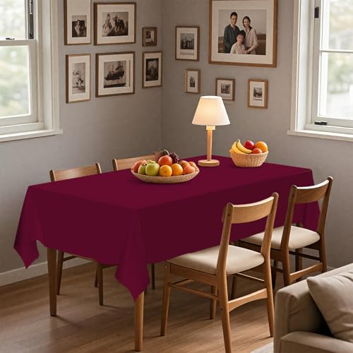 54IN X 160FT Plastic Table Cover Roll with Cutter Box, Cut to Size Plastic Table Cloths for Parties, Birthday, (Burgundy, 54"x1920") - color: Burgundy, size: 1920" x 54" (Rectangular)