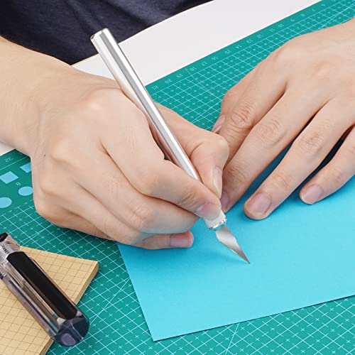 DIYSELF 150 PCS Hobby Knife Replacement Blades, #24 Sharp Exacto Knife Blades, Hobby Knife Blade Refills with Storage Case, High Carbon Steel Exacto Blades for Craft, Scrapbooking, Stencil (#24) | Angled-Edge Craft Knife Blades for Trimming and Deburring,