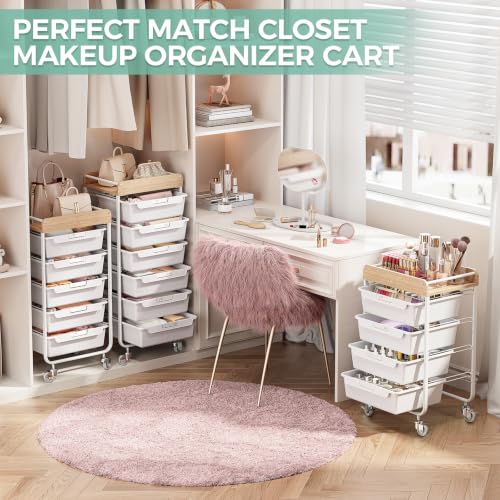SYKIARIOL Rolling Craft Storage Cart with 4 Drawers,Kids Art Cart,White - color: White, size: 4-Drawer