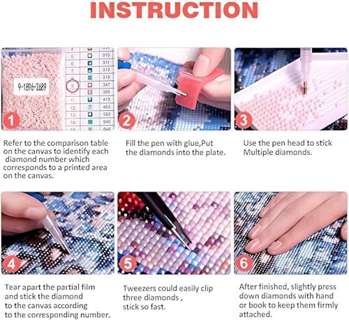 LILEIDECO 2-Pack Diamond Painting Kit, Retro Female and Men Painting Art Beginner DIY Round 5D Paint Tape Diamond Picture Gem Full Drill Diamond Dot Crystal Kit Home Wall Decoration Gift 16x12inch - color: BL33-1-2