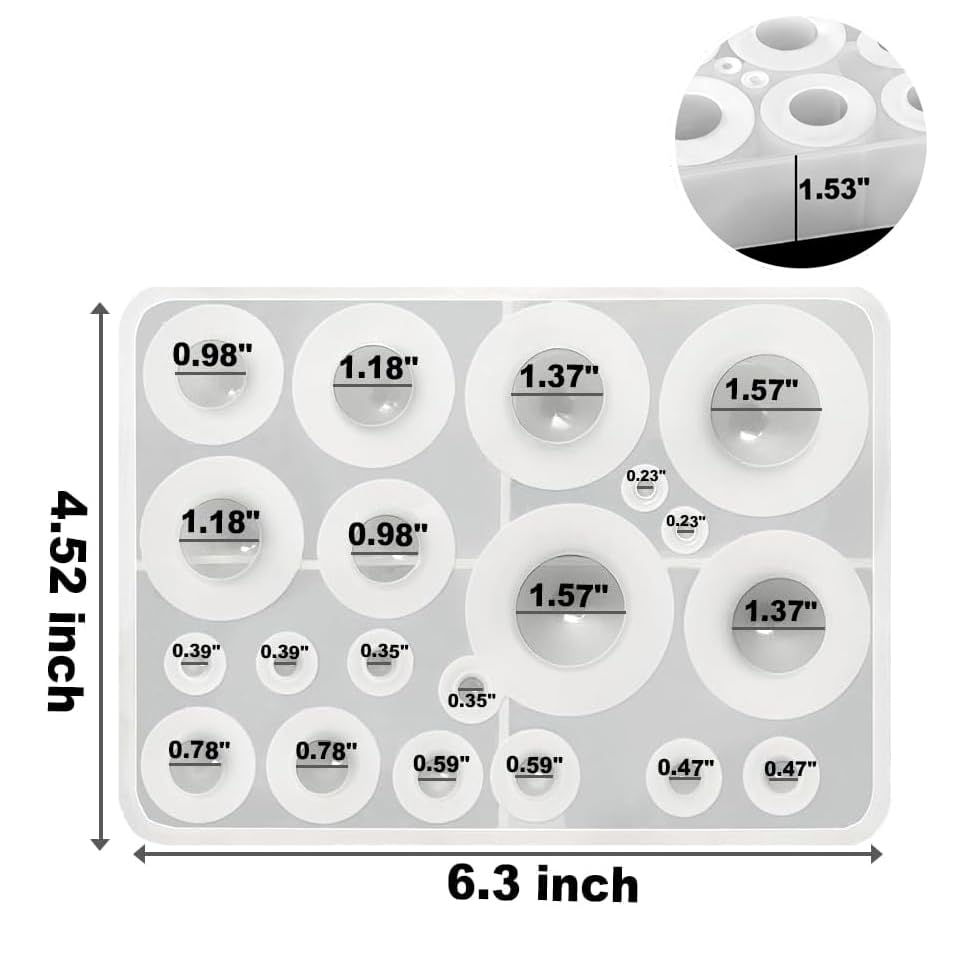 Sphere Silicone Molds for Resin,Seamless Sphere Resin Molds Silicone,Resin Bead Mold,Small Resin Molds for Jewellery Making,Pendant and and DIY Gifts,for resi n Casting(20Cavity Sphere Molds)