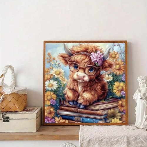 RYMILIE Cow Diamond Art Kits for Adults Diamond Painting Kit 14x14in - color: DP01382