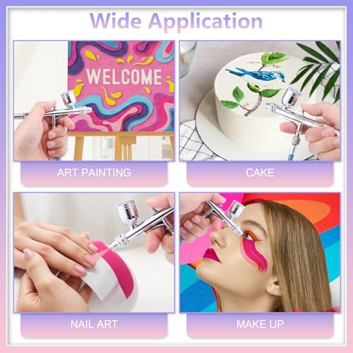 Gyfent Dual-Mode Airbrush Gun Kit with 3 Quick-Release Nozzle Sets - size: Dual-Mode