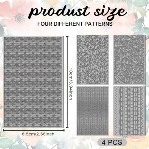 4PCS Polymer Clay Texture Sheets Set for Using with Clay Cutters, Boho Clay Texture Mats, Pottery Jewelry Making Kit DIY Creative Crafts Tools - style: Retro Pattern 1 Theme-4pcs