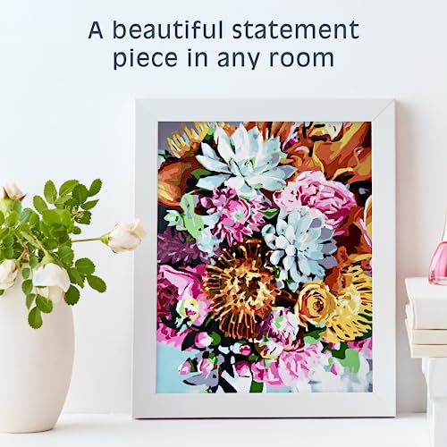 Pink Picasso Paint by Number Kit, for Adults & Teens,16x20, Pinch Me | Botanical Floral Collection, Acrylic Paints and Brushes included, Pre-printed high quality canvas, DIY art kit, Gift-ready - color: Pinch Me