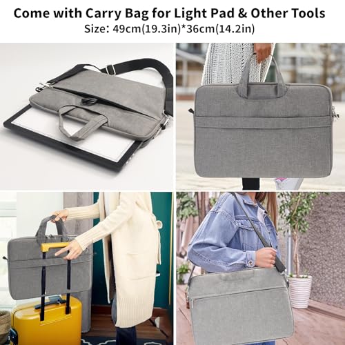 TOHETO A3 Light Board with Bag for Diamond Painting, Super Bright Magnetic Light Pad with Side Buttons, Lightbox for Tracing and Drawing, Corded Light Table for Sketching, Weeding Vinyl (Black) - color: Black, size: A3 with Bag