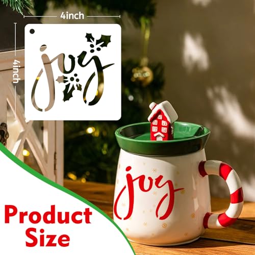 50 PCS Christmas Painting Stencils Reusable Christmas Stencils for Painting on Wood Rocks Canvas Fabric Glass Pottery 4x4 Inch - color: Christmas Stencils