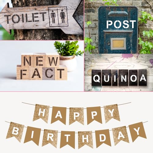 3 Inch Large Reusable Plastic Letter Stencils & Number Stencil (Template 4 Inches Long, Font 3 Inches), 36 Pcs Alphabet Art Craft Set for Wood,Wall,Rock,Signage,Door Porch,Chalkboard,DIY Projects - size: 3 INCH