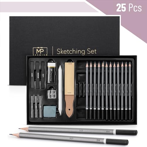 Mr. Pen- Drawing Sketching Pencil Set, 25 pcs, Graphite Pencils (10B-6H) - size: 25 pcs
