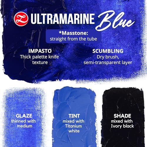 ZenART Professional Oil Paint Set - Artist Grade Ultramarine Blue - 2x50ml | Non-Toxic, Buttery Consistency, Rich Pigment, Lightfast Oil Paints for Primed Surface Canvas, Fine Art, Portraits & Landscape - color: Ultramarine Blue