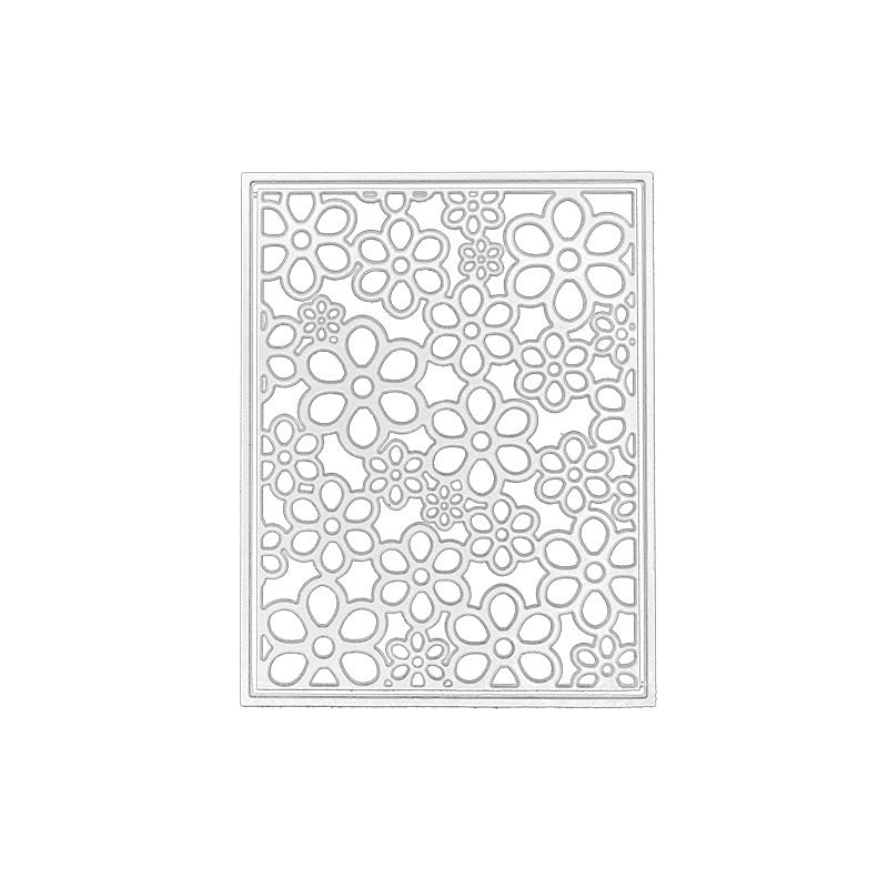 3D Frame Cutting Dies Background Dies Cut Grid Flowers Metal Stencils for Card Making Album Arts DIY Craft Embossing Template Scrapbooking Album Decor (Covered with Flowers-14x10.9cm) - style: Flowers Frame