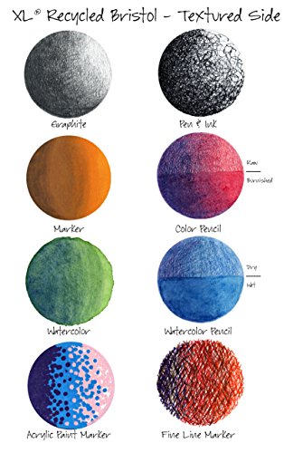 Canson XL Series Recycled Bristol Pad, Foldover, 11x14 inches, 25 Sheets - Artist Paper for Students, Marker, Pen, Ink, Pencil - size: 11x14, style: Bristol, Recycled