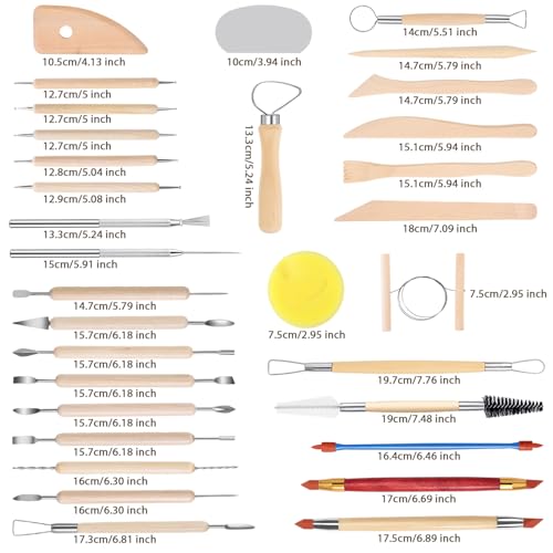 Tovotum Pottery Sculpting Tools 32PCS Ceramic Clay Carving Tools Set