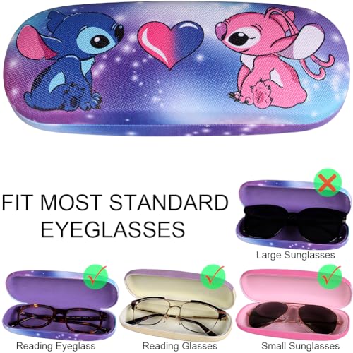 Cute Eyeglass Cases Hard Shell Storage Case Protective Box With Glasses Cloth Adjustable Glasses Strap Ear Grips Hook - color: Set3-1